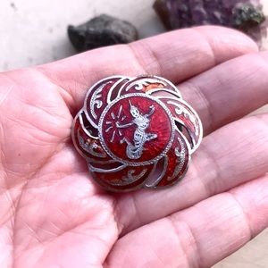 VINTAGE Rare Siam Sterling Silver Brooch